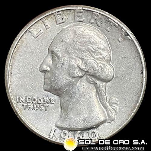 NA3 - ESTADOS UNIDOS - UNITED STATES - WASHINGTON QUATER DOLLAR, 1960 - MONEDA DE PLATA