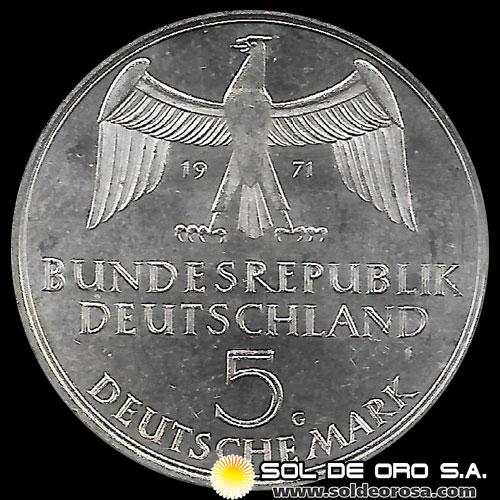 NA1 - ALEMANIA - 5 MARK - 1971 - Subject: Foundation of German Empire, 1871 - MONEDA DE PLATA 