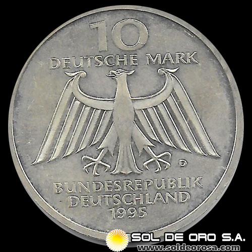 NA1 - ALEMANIA - GERMANY - FEDERAL REPUBLIC - 10 MARK / 10 MARCOS, 1995 - MONEDA DE PLATA 