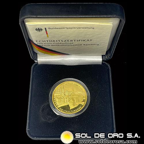 ALEMANIA - 100 EURO, 2004 - BAMBERG - PATRIMONIO MUNDIAL DE LA UNESCO - MONEDA DE ORO