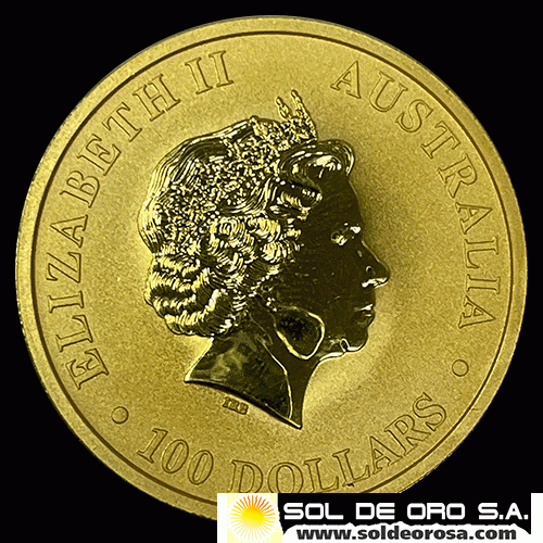 AUSTRALIA - 100 DOLLARS, 2015 - AUSTRALIAN KANGAROO - MONEDA DE ORO