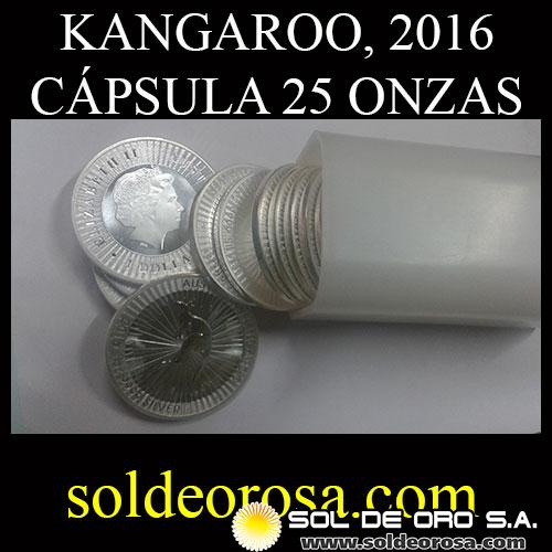 72 - AUSTRALIA - AUSTRALIAN KANGAROO - 1 DOLLAR - ELIZABETH II  (CAPSULA DE 25 UNIDADES - 25 ONZAS)