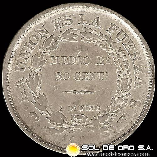 NA2 - NUMIS - REPUBLICA BOLIVIANA - 50 CENTAVOS - 1890 - MONEDA DE PLATA