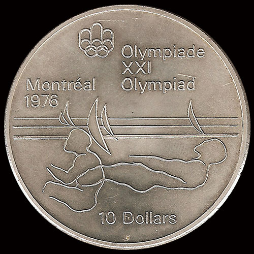 53 - CANADA - OLIMPIADAS MONTREAL 1976 - 10 DOLLARS, 1975 - MONEDA DE PLATA  