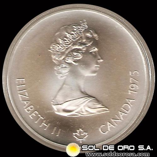 53 - CANADA - 5 DOLLARS, 1975 -  OLIMPIADAS MONTREAL 1976 - MONEDA DE PLATA