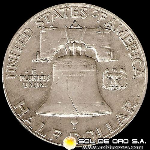 NA3 - ESTADOS UNIDOS - UNITED STATES - FRANKLIN HALF DOLLAR, 1963 - MONEDA DE PLATA