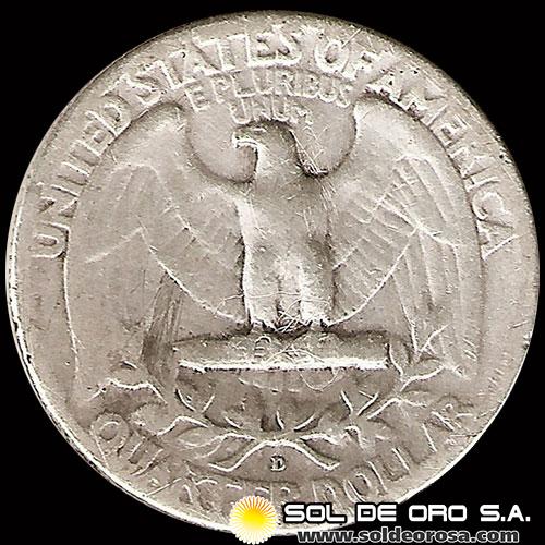 NA3 - ESTADOS UNIDOS - UNITED STATES - WASHINGTON QUATER DOLLAR, 1949 - MONEDA DE PLATA