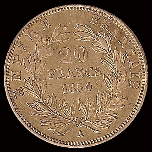 FRANCIA - EMPIRE FRANCAIS - NAPOLEON III - 20 FRANCOS, 1854 - MONEDA DE ORO