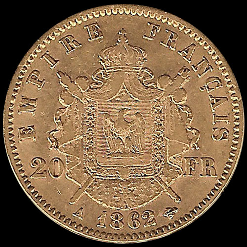 FRANCIA - 20 FRANCOS, NAPOLEON III - 1862 - MONEDA DE ORO