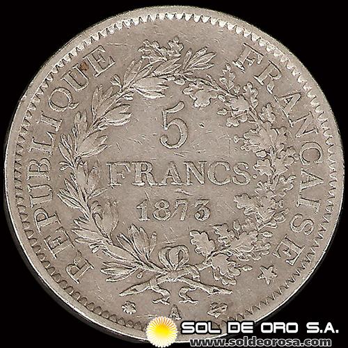 NA3 - REPUBLIQUE FRANCAISE - 5 FRANCS - 1873 - MONEDA DE PLATA