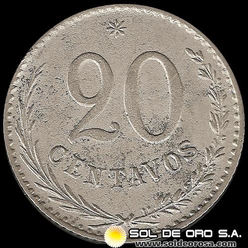 NUMIS - MONEDAS DEL PARAGUAY - 20 CENTAVOS - 1903 - MONEDA DE COBRE Y NIQUEL