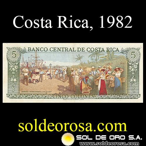 BANCO CENTRAL DE COSTA RICA - CINCO COLONES, 1982