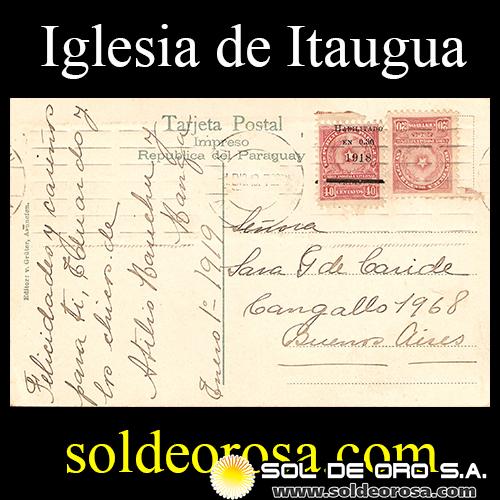 IGLESIA DE ITAUGUA - POSTAL DE PARAGUAY - Editor: GR