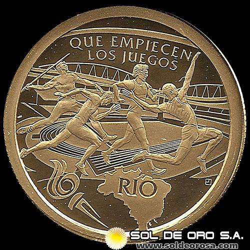 72 - PARAGUAY - 1.000 GUARANIES, 2015 - OLIMPIADAS RIO DE JANEIRO - MONEDA DE ORO