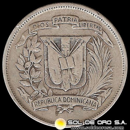 NA2 - REPUBLICA DOMINICANA - MEDIO PESO - 1952 - MONEDA DE PLATA