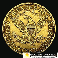 ESTADOS UNIDOS DE AMERICA - 5 DOLLARS, 1881 - MEDIA AGUILA, TIPO LIBERTAD - MONEDA DE ORO