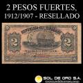 NUMIS - BILLETES DEL PARAGUAY - 1912 - DOS PESOS (A.A.22) - FIRMAS: JUAN LEOPARDI - NICOLAS D. ANGULO - BANCO DE LA REPUBLICA