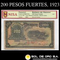 NUMIS - BILLETES DEL PARAGUAY - 1923 - DOSCIENTOS PESOS FUERTES (MC185.b) - FIRMAS: MARIANO B. MORESCHI - PABLO M. INSFRAN - OFICINA DE CAMBIOS