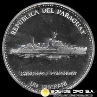 	NUMIS - PARAGUAY - 1 GUARANI, 2000 - 1952 - CINCUENTENARIO - 2002, BANCO CENTRAL DEL PARAGUAY - CAÑONERO PARAGUAYO - MONEDA DE PLATA