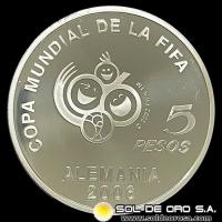 ARGENTINA - 5 PESOS, 2004 - MUNDIAL FIFA ALEMANIA 2006 - MONEDA DE PLATA