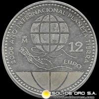 53 - ESPAÑA - 12 EUROS - 2008 - ANO INTERNACIONAL DEL PLANETA TIERRA - MONEDA DE PLATA