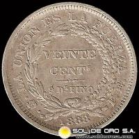 NA2 - NUMIS - REPUBLICA BOLIVIANA - 20 CENTAVOS - 1888 - MONEDA DE PLATA