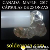 CANADA - MAPLE - 5 DOLLARS - ELIZABETH II  - CAPSULA DE 25 UNIDADES - 25 ONZAS - 2017 - MONEDAS DE PLATA 