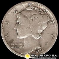 NA3 - ESTADOS UNIDOS - UNITED STATES - MERCURY DIME DOLLAR, 1925 - MONEDA DE PLATA