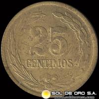 NUMIS - MONEDAS DEL PARAGUAY - 25 CENTIMOS - 1944 - MONEDA DE ALUMINIO Y BRONCE