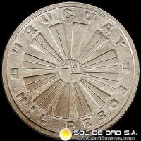 URUGUAY - 1000 PESOS, 1969 - MONEDA DE PLATA
