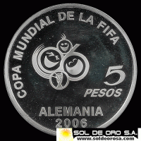 NA1 - ARGENTINA - 5 PESOS, 2003 - COPA MUNDIAL DE LA FIFA ALEMANIA 2006 - MONEDA DE PLATA