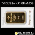 DEGUSSA - 50 GRAMOS - FEINGOLD - BARRA DE ORO 24K