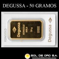 DEGUSSA - 50 GRAMOS - FEINGOLD - BARRA DE ORO 24K