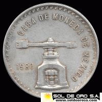 REPUBLICA DE MEXICO - 1 ONZA, 1980 - CASA DE MONEDA DE MEXICO - MONEDA DE PLATA