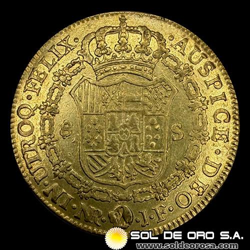 COLOMBIA - 8 ESCUDOS, 1812 - FERDINAND VII - PORTRAIT OF CARLOS IV - MONEDA COLONIAL DE ORO