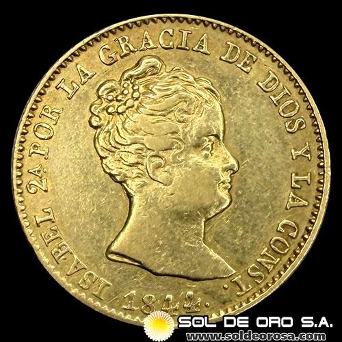 ESPAÑA - 80 REALES, 1844 - ISABEL II REINA DE LAS ESPAÑAS - MONEDA DE ORO