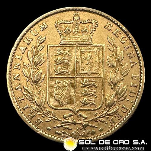 INGLATERRA - SOVEREIGN (VICTORIA JOVEN), LIBRA INGLESA, 1848 - MONEDA DE ORO
