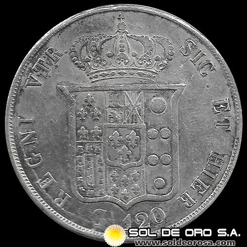 NA3 - ITALIA - REINO DE LAS SICILIAS - 120 GRANA, 1853 - FERDINANDO II - MONEDA DE PLATA