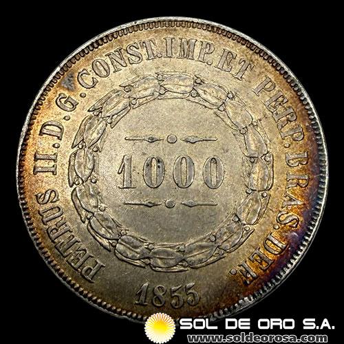 NA2 - BRASIL - 1.000 REIS - 1855 -  PEDRO II - MONEDA DE PLATA