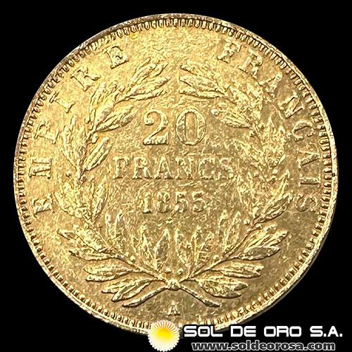 FRANCIA - EMPIRE FRANCAIS - NAPOLEON III - 20 FRANCOS, 1855 - MONEDA DE ORO