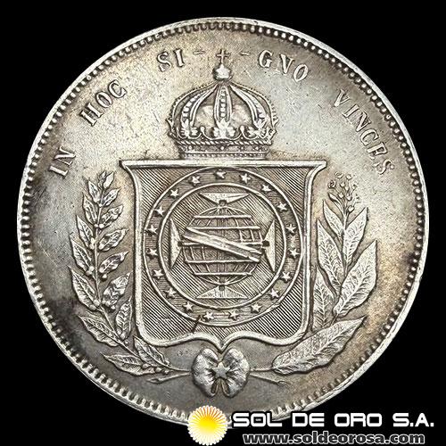 NA2 - BRASIL - 2.000 REIS - 1856 - PEDRO II - MONEDA DE PLATA