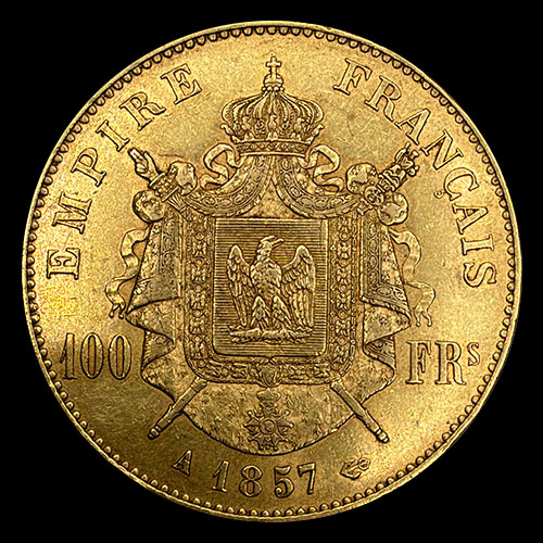 FRANCIA - EMPIRE FRANCAIS - 100 FRANCS, 1857 - NAPOLEON III - MONEDA DE ORO