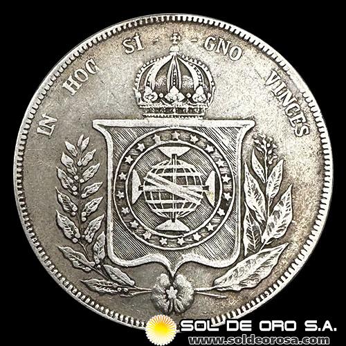 	NA2 - BRASIL - 1.000 REIS - 1857 - PEDRO II - MONEDA DE PLATA