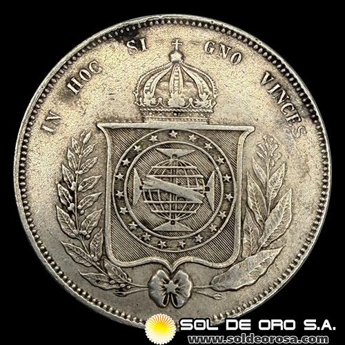 NA2 - BRASIL - 2.000 REIS - 1857 - PEDRO II - MONEDA DE PLATA