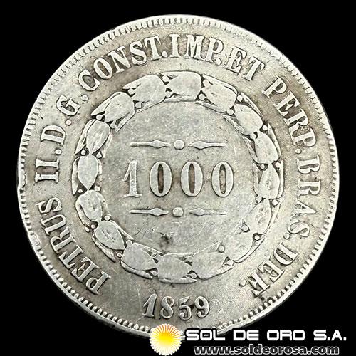 NA2 - BRASIL - 1.000 REIS - 1859 -  PEDRO II - MONEDA DE PLATA