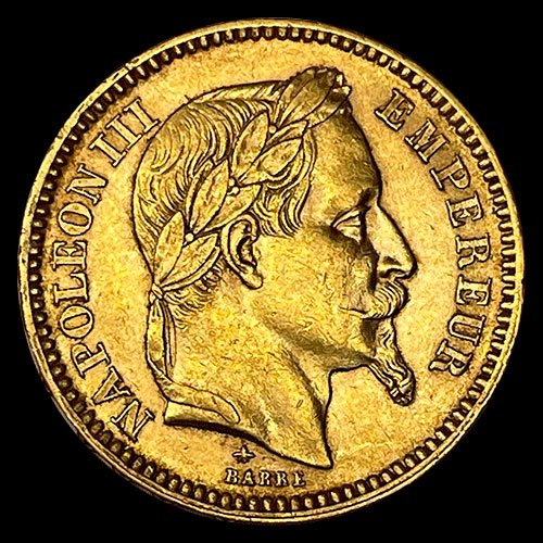 FRANCIA - 20 FRANCOS, TIPO NAPOLEON III, 1861 - MONEDA DE ORO