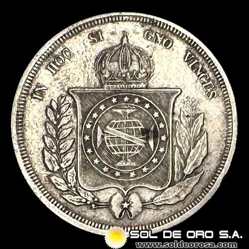 BRASIL - 500 REIS, 1867 - PEDRO II - MONEDA DE PLATA