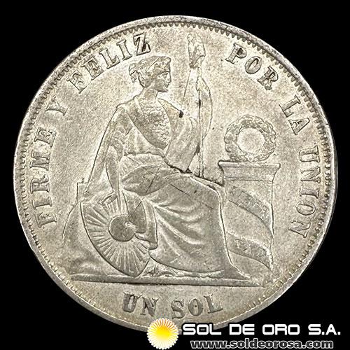 NA4 - REPUBLICA PERUANA - 1 SOL, 1868 - MONEDA DE PLATA