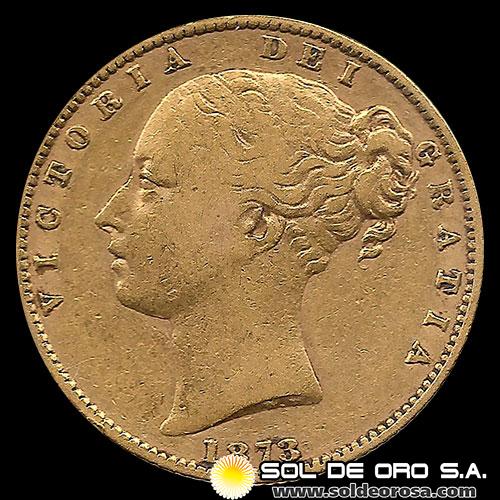 INGLATERRA - SOVEREIGN, LIBRA INGLESA (VICOTRIA JOVEN) - 1883 - MONEDA DE ORO