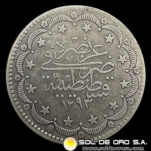 NA4 - TURQUIA - 20 KURUSH, 1876 - IMPERIO OTOMANO - MONEDA DE PLATA